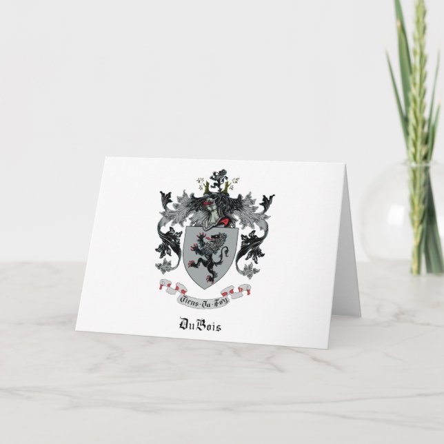 Tarjeta De Agradecimiento DuBois Family Crest Blank Note Cards (Anverso)