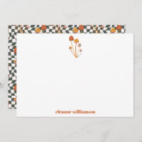 Ducha a cuadros de champiñones naranja retro perso