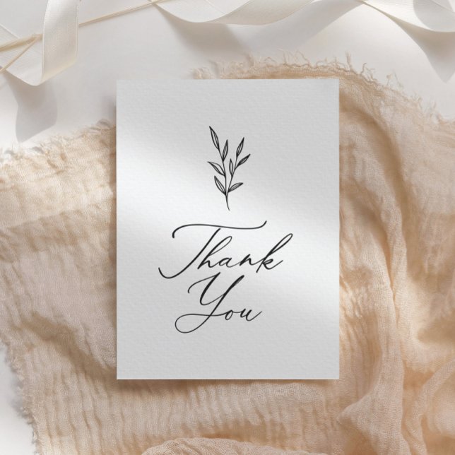 Tarjeta De Agradecimiento Ducha Botánica Mínima Simple Bridal (Subido por el creador)