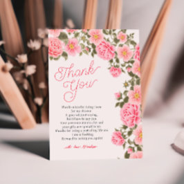 TARJETA DE AGRADECIMIENTO DUCHA BRIDAL DE ROSAS DE LA SALUD DE BONITO