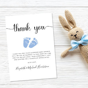 Tarjeta De Agradecimiento Ducha Cute Baby Feet Boy
