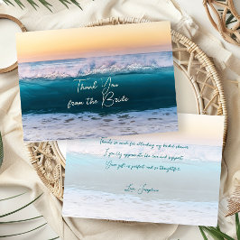 Tarjeta De Agradecimiento Ducha de Amanecer Oceánico Gracias de la Novia