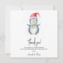 Ducha de bebé agradable pingüino ártico gracias