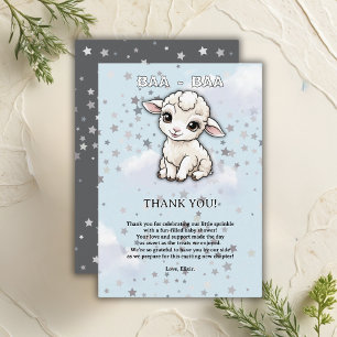 Tarjeta De Agradecimiento Ducha de bebé Baa-baa A Little Lamb Stars