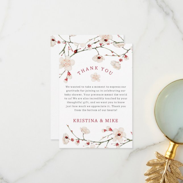 Tarjeta De Agradecimiento Ducha de bebé Baby in Bloom (Anverso/Reverso In Situ)