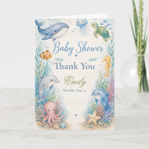 Tarjeta De Agradecimiento Ducha de bebé bajo el mar