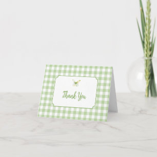 Tarjeta De Agradecimiento Ducha de bebé Besos de Mariposa Verde Salvia