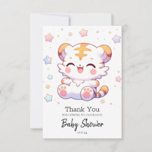Tarjeta De Agradecimiento Ducha de Bebé Boho Tigre