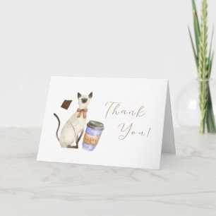 Tarjeta De Agradecimiento Ducha de bebé Café Bébé Gato Neutral