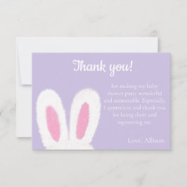 Tarjeta De Agradecimiento Ducha de bebé con conejo fluido