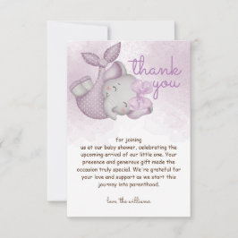 Tarjeta De Agradecimiento Ducha de bebe con elefante de Safari