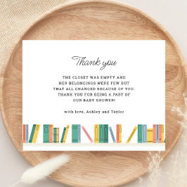 Tarjeta De Agradecimiento Ducha de bebé con tema de libro cuento