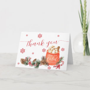 Tarjeta De Agradecimiento Ducha de bebé copo de nieve vintage rojo de invier