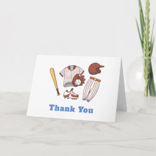 Tarjeta De Agradecimiento Ducha de Bebé de Béisbol Moderno Little Slugger 