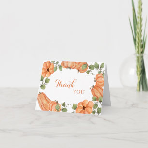 Tarjeta De Agradecimiento Ducha de bebé de calabaza de cosecha