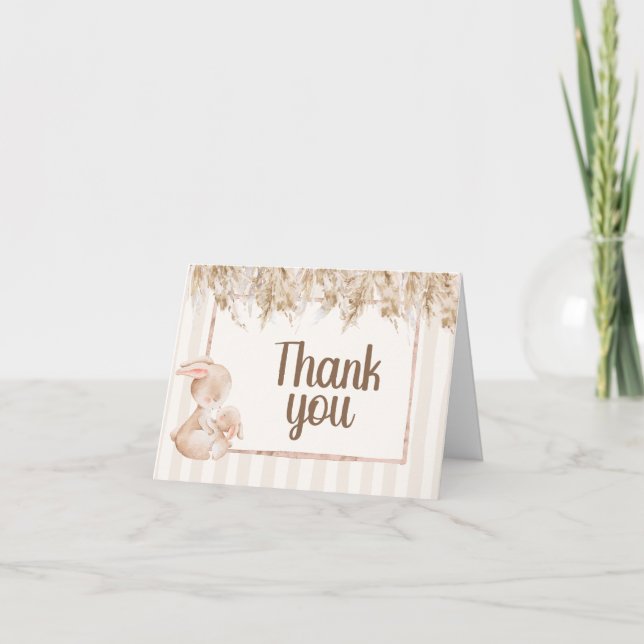 Tarjeta De Agradecimiento Ducha de Bebé de Conejito Pequeño (Anverso)