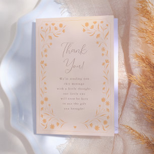 Tarjeta De Agradecimiento Ducha de Bebé de Cuento de Hadas Florales Delicada