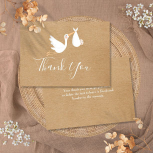Tarjeta De Agradecimiento Ducha de bebé de entrega especial Rustic Kraft