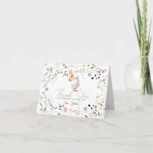Tarjeta De Agradecimiento Ducha de bebé de Flor Silvestre Silly Goose