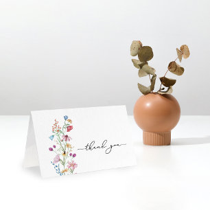 Tarjeta De Agradecimiento Ducha de bebé de flores silvestres en flor