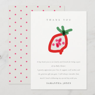 Tarjeta De Agradecimiento Ducha de bebé de fruta de dragón dibujada a mano p