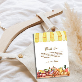 Tarjeta De Agradecimiento Ducha de bebé de frutas y verduras de acuarela cul