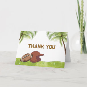 Tarjeta De Agradecimiento Ducha de bebé de fútbol de palmera de verano 