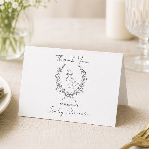 Tarjeta De Agradecimiento Ducha de bebé de ganso elegante y sofisticada