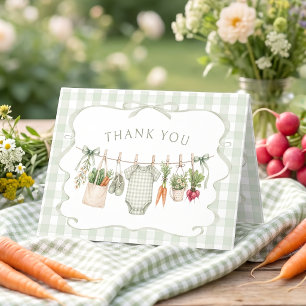 Tarjeta De Agradecimiento Ducha de bebé de gingham cultivado localmente