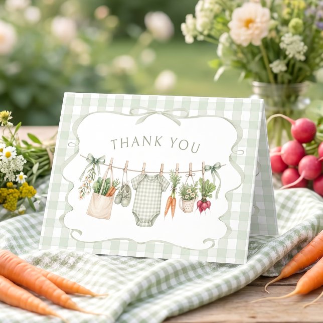 Tarjeta De Agradecimiento Ducha de bebé de gingham cultivado localmente (Subido por el creador)