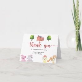 Tarjeta De Agradecimiento Ducha de bebé de granja - gracias
