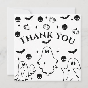 Tarjeta De Agradecimiento Ducha de Bebé de Halloween del Pequeño Fantasma Ne