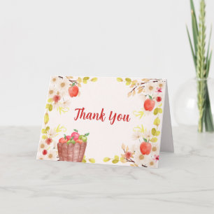 Tarjeta De Agradecimiento Ducha de bebé de jardinería Manzana Roja de Otoño