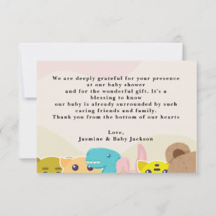 Tarjeta De Agradecimiento Ducha de bebé de juguetes suaves de mono con tema 