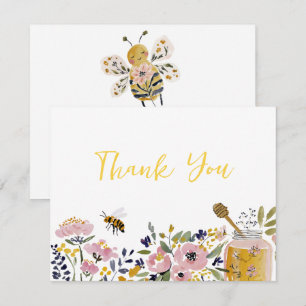 Tarjeta De Agradecimiento Ducha de bebé de la pequeña abeja de miel