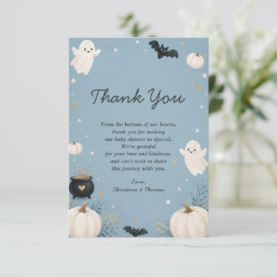 Tarjeta De Agradecimiento Ducha de Bebé de Little Boo Halloween