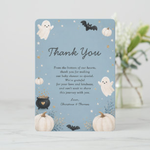 Tarjeta De Agradecimiento Ducha de Bebé de Little Boo Halloween