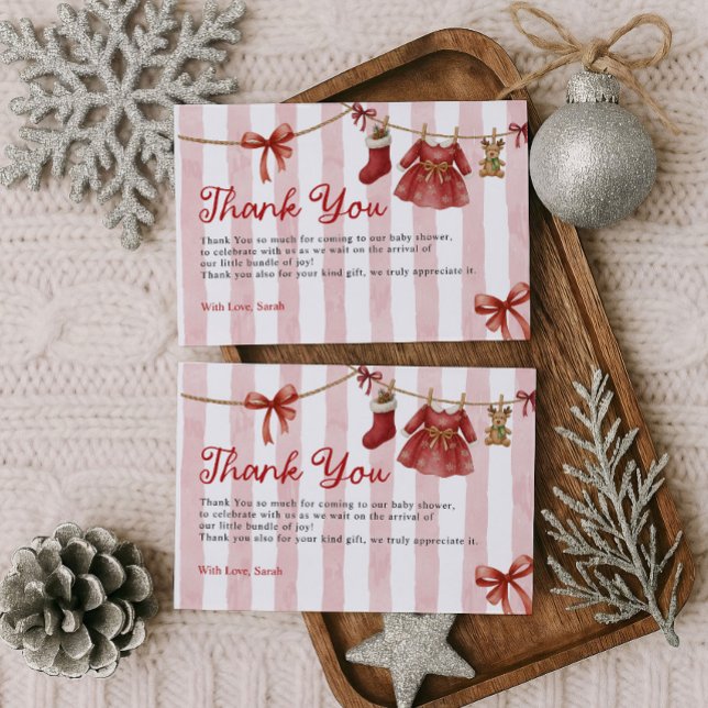 Tarjeta De Agradecimiento Ducha de Bebe de Navidad (Subido por el creador)