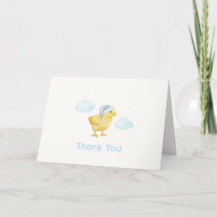 Tarjeta De Agradecimiento Ducha de bebé de nube azul pollito