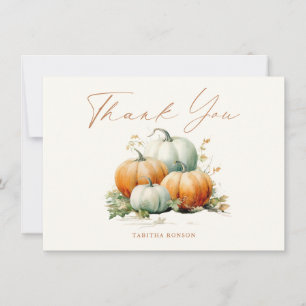 Tarjeta De Agradecimiento Ducha de bebé de otoño de calabaza