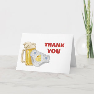 Tarjeta De Agradecimiento Ducha de bebé de pañal de cerveza Huggies Chuggies