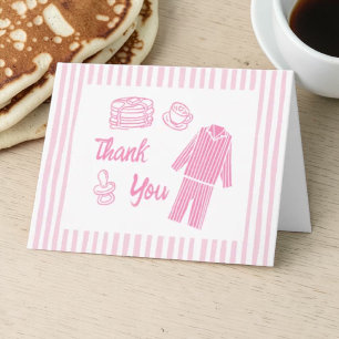 Tarjeta De Agradecimiento Ducha de bebé de pancakes desayuno niña