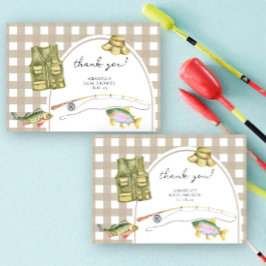 Tarjeta De Agradecimiento ducha de bebé de pesca gracias