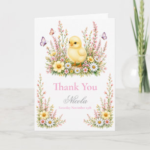 Tarjeta De Agradecimiento Ducha de bebé de pollito bebé