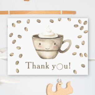 Tarjeta De Agradecimiento Ducha de bebé de preparación de café Gracias 