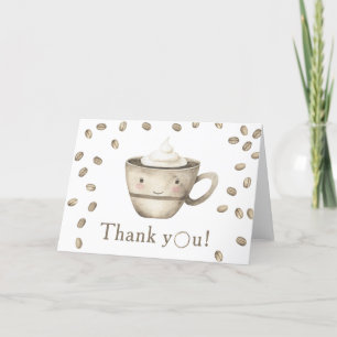 Tarjeta De Agradecimiento Ducha de bebé de preparación de café Gracias 