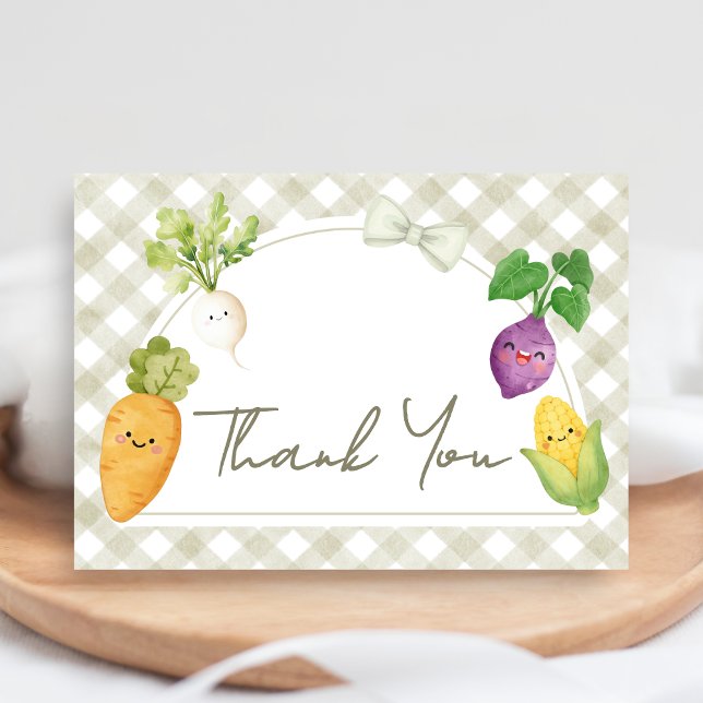 Tarjeta De Agradecimiento Ducha de Bebé de Producción Local (Locally Grown Baby Shower Thank You Card)