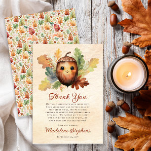 Tarjeta De Agradecimiento Ducha de bebé de una pequeña bellota de otoño