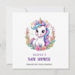 Tarjeta De Agradecimiento Ducha de bebé de Unicorn