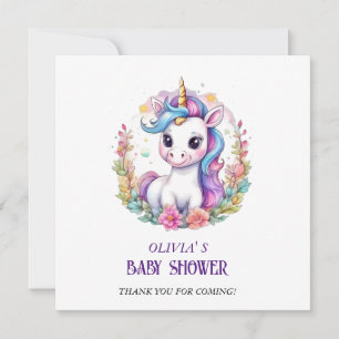 Tarjeta De Agradecimiento Ducha de bebé de Unicorn